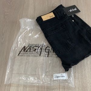 Nasty gal denim black shorts